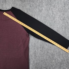 Orvis Shirt Mens XL Burgundy Black Raglan Sleeve Lined Crew Outdoor Pullover