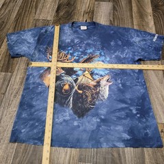 Vintage Genuine Desert Wash Tie Dye Native American Wolf Scene Size Large