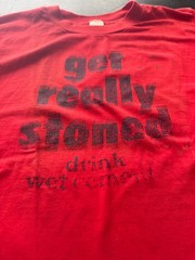 Vintage 70s 80s Get Really Stoned Drink Wet Cement Shirt Single Stitch L Paul Ne