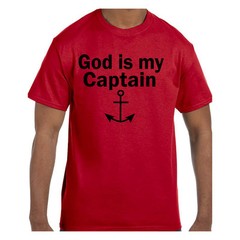Christian Religious Tshirt God is My Captain Anchor Short or Long Sleeve