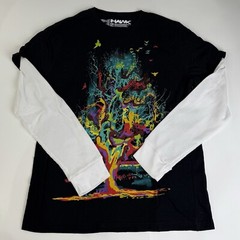 Tony Hawk Two Tone Waffle Knit Long Sleeve T Shirt Skateboard y2k 2000s Skate