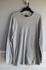 Jachs MFG Thermal Shirt Mens Large Gray Crewneck Lightweight Waffle Knit