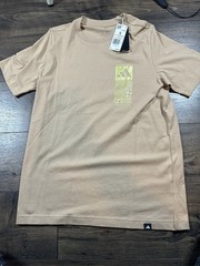 NEW Adidas Shirt Mens Warm Sandstone Tech Outlinet Graphic Casual Cotton Small