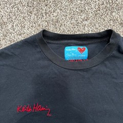 Keith Haring x Shoe Palace Short Sleeve Black T Shirt Tee Shirt Men’s XL Heart