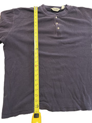 Eddie Bauer Men’s Vintage Waffle Knit Henley Long Sleeve Shirt Navy XL Heavy Wt
