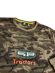 John Deere Camo Long Sleeve Shirt General Purpose Tractors Hunting VTG Mens XL