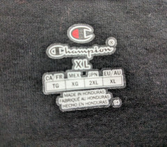 Champion Men’s Spellout Logo Black Sweatshirt Size XL Long Sleeve Nwt