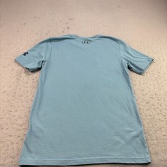 Under Armour Project Rock Shirt Mens Small Blue Brahma Bull Graphic Crew Neck