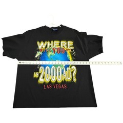 Vintage Where Will You Be in 2000 AD T-Shirt Men’s XL Black Las Vegas Made USA