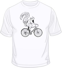 Squirrel Riding Bike T Shirt You Choose Style, Size, Color 10580