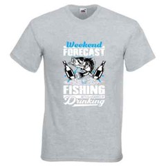 Fishing Forecast Drinking Humour Novelty T Shirt Various Colours And Sizes