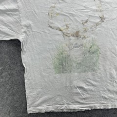 Vintage Deer Buck Wildlife Shirt Mens XL White Layered LAT Sportswear Made USA