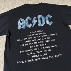 AC/DC Back In Black Shirt Mens Large Black Tour Band Rock Tee Music