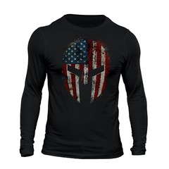 American Spartan Patriotic USA Flag Tactical Men’s Long Sleeve T-Shirt