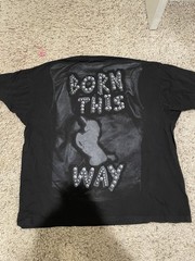 Vintage Lady Gaga Born This Way Shirt, Size 2XL, Black, Leather Jacket