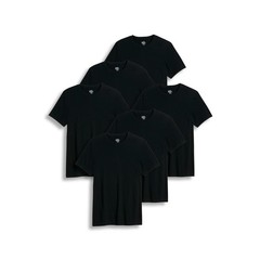 Jockey Crew Neck Undershirt- 6 Pack – 100% Cotton T-Shirts for Men,Black, L