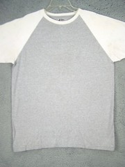 IBS Tee Shirt Adult Size 2XL Gray White Baseball Sports Casual Cotton Blend Mens