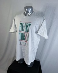 Vintage 90s Single Stitch Band Tee Style Heart Throb Shirt XXL 1993 Marathon USA