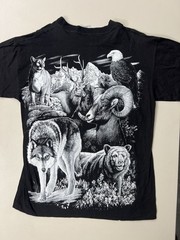 See Photos LOT of 8 Vintage Deadstock Double Sided Single Stitch L Animal Biker