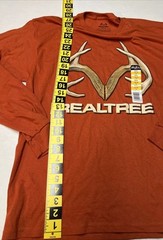 REALTREE Long Sleeve T-Shirt Bone Collector Camo Logo Dark Orange Mens M (38-40)