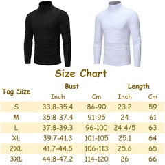 Men Turtleneck Pullover Long Sleeve Jumper Top Warm Casual Slim Fit T-Shirt Soft