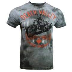 DEATH VALLEY Men’s T-shirt- CA Desert Speedway 1971 Motorcycle -GRAY TIE DYE