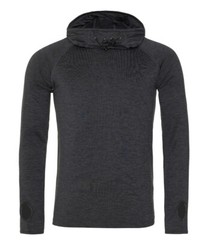 Just Cool Mens BLUE or BLACK Raglan Long Sleeve Cool Cowl Neck Hooded Top