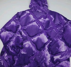 Vintage 90s Palm Beach Florida Purple Tie Dye Hoodie T Shirt USA Made Too Cool
