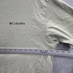 Columbia Men Shirt XL Brown Graphic Mountain Sunset Logo Short Sleeve