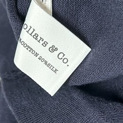 Collars & Co T-Shirt Mens Small Navy Cotton Silk Quiet Luxury Touch Lucca NEW