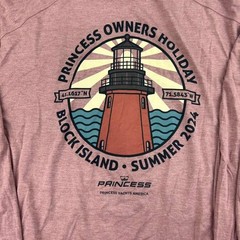 Princess Yacht Holiday Shirt Mens XXL Pink Crew Neck Long Sleeves Tee NWT