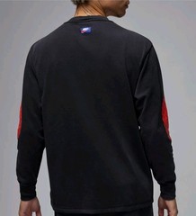 Nike Air Jordan Long Sleeve ‘Distressed Look’ T-Shirt Black/Red Men’s XXL NWT