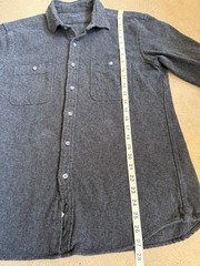 Proper Cloth Utility Shirt 100% Heavy Cotton Twill Flannel Charcoal/Navy Men’s M