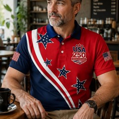 250th Anniversary Star Patriotic Polo United States Of America 1776-2026 (S-5XL)