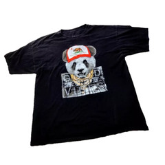 Drill Clothing T Shirt Mens XL Black White Good Panda Vibes Streetwear Rare Used