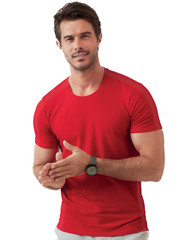 Mens Plain Slim Fitted Body Fit Cotton + Elastane Fashion Tee T-Shirt Tshirt