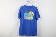 Vtg 90s Mens Large 1990 20th Anniversary Ann Arbor Art Fair T-Shirt Blue USA