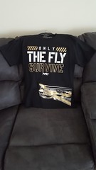 Men’s Rufnek custom Only The Fly Survive black shirt size M