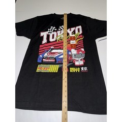 Hello Kitty Men Shirt Medium Tokyo Japan Racing Sanrio Cartoon Cotton Black NWT