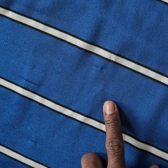 Nike 90s Striped T Shirt Blue Embroidered Center Swoosh Vintage Size M Sporty