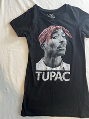 Tupac Shakur Graphic T Shirt Black S Small SWS 2Pac Rap Hip Hop Red Bandana Tee