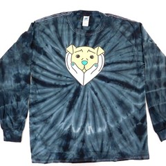 Colortone T Shirt L Tie Dye Graphc Dog Front Happy Dogs Happy People Back