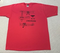 Vintage 1990s 90s Bucker Bu-131 Jungman Airplane Graphic Design T-Shirt, XL NEW