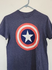 MARVEL Captain America Shield Short Sleeve Crewneck T-Shirt Adult S Cotton/Poly