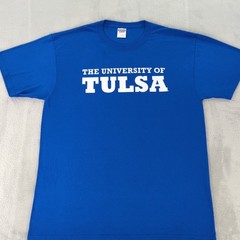 The University of Tulsa T Shirt Jerzees Dri-Power Blue Short Sleeve Men Large