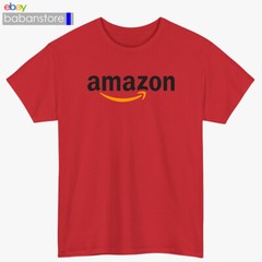 Amazon Logo Black/White/Grey/Navy/Red/Light Blue T-Shirt Size S-5XL