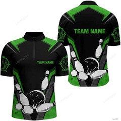 Black & Gold Bowling Custom Bowling Jersey Team Shirt S-5XL