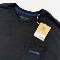Patagonia Mens Responsibili-Tee Pocket T-Shirt S Black Board Logo 37655 NWT