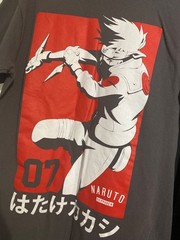 Gray Bioworld Naruto Shippuden Kakashi Team 07 Anime t-shirt Size Medium.
