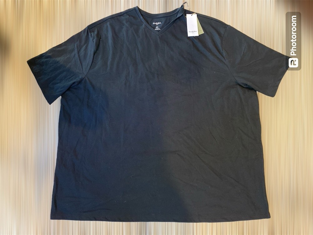 5XL-Tall T-Shirt Every Wear Tee Goodfellow & Co. V Neck Short Sleeve Black- Soft
